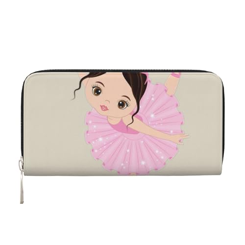 YANYU Little Ballerina Dancing Girl Print Leder Handgeldbörse Clutch für Frauen Freizeit und Reisen Verwendung für alle Anlässe, Schwarz, Einheitsgröße, Kunst von YANYU