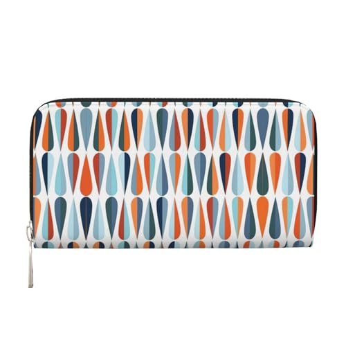 YANYU Mid Century Moderne Retro mit Tropfenformen Druck Leder Handbrieftasche Clutch für Damen Freizeit und Reisen Verwendung für alle Anlässe, Schwarz, Einheitsgröße, Kunst YANYU Mid Century Moderne Retro mit Tropfenformen Druck Leder Handbrieftasche Clutch für Damen Freizeit und Reisen Verwendung für alle Anlässe, Schwarz, Einheitsgröße, Kunst von YANYU