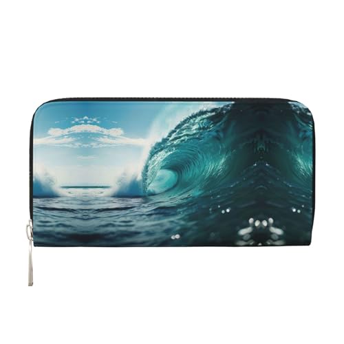 YANYU Ocean Green Wave Surf Print Leder Hand Geldbörse Clutch für Frauen Casual und Reisen Gebrauch alle Gelegenheiten Geldbörse, Schwarz, Einheitsgröße, Kunst YANYU Ocean Green Wave Surf Print Leder Hand Geldbörse Clutch für Frauen Casual und Reisen Gebrauch alle Gelegenheiten Geldbörse, Schwarz, Einheitsgröße, Kunst von YANYU