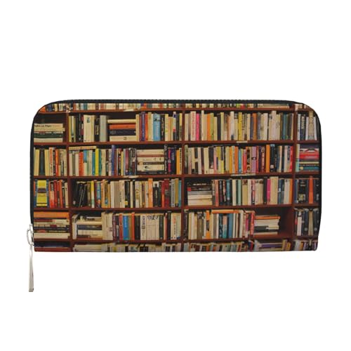 YANYU Ordentliches Bücherregal mit Lederhandtasche, Clutch für Damen, Freizeit und Reisen, für alle Gelegenheiten, Schwarz, Einheitsgröße, Kunst YANYU Ordentliches Bücherregal mit Lederhandtasche, Clutch für Damen, Freizeit und Reisen, für alle Gelegenheiten, Schwarz, Einheitsgröße, Kunst von YANYU