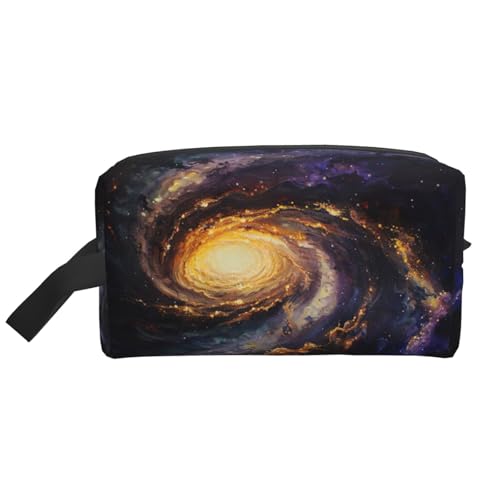 YANYU Reise-Kulturbeutel mit Galaxie-Druck, mit Reißverschluss, mit Griffen, tragbarer Kosmetik-Organizer, Weiss/opulenter Garten, Einheitsgröße von YANYU