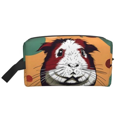 YANYU Reise-Kulturbeutel mit Meerschweinchen-Muster, mit Reißverschluss, Aufbewahrungstaschen mit Griffen, tragbarer Kosmetik-Organizer, Weiss/opulenter Garten, Einheitsgröße von YANYU
