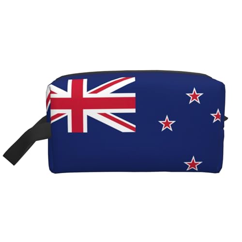 YANYU Reise-Kulturbeutel mit Neuseeland-Flagge, mit Reißverschluss, Aufbewahrungstaschen mit Griffen, tragbarer Kosmetik-Organizer, Weiss/opulenter Garten, Einheitsgröße von YANYU