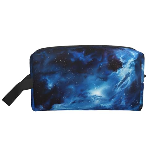 YANYU Reise-Kulturbeutel mit Reißverschluss, mit Griffen, tragbarer Kosmetik-Organizer, Blau, Weiss/opulenter Garten, Einheitsgröße von YANYU