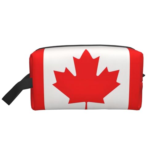 YANYU Reise-Kulturbeutel mit kanadischer Flagge, Reißverschluss, Aufbewahrungstaschen mit Griffen, tragbarer Kosmetik-Organizer, Weiss/opulenter Garten, Einheitsgröße von YANYU
