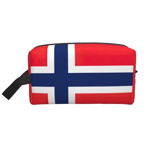 YANYU Reise-Kulturbeutel mit norwegischer Flagge, Reißverschluss, Aufbewahrungstaschen mit Griffen, tragbarer Kosmetik-Organizer, Weiss/opulenter Garten, Einheitsgröße von YANYU