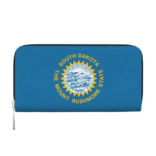 YANYU South Dakota Geldbörse mit Flaggen-Druck, Leder, für Damen, Freizeit und Reisen, für alle Anlässe, Schwarz, Einheitsgröße, Kunst YANYU South Dakota Geldbörse mit Flaggen-Druck, Leder, für Damen, Freizeit und Reisen, für alle Anlässe, Schwarz, Einheitsgröße, Kunst von YANYU