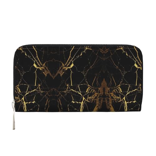 YANYU Stilvolle 3D-Geldbörse mit goldfarbener Marmorierung, Leder, Handbrieftasche, Clutch für Damen, Freizeit und Reisen, für alle Anlässe, Schwarz, Einheitsgröße, Kunst YANYU Stilvolle 3D-Geldbörse mit goldfarbener Marmorierung, Leder, Handbrieftasche, Clutch für Damen, Freizeit und Reisen, für alle Anlässe, Schwarz, Einheitsgröße, Kunst von YANYU