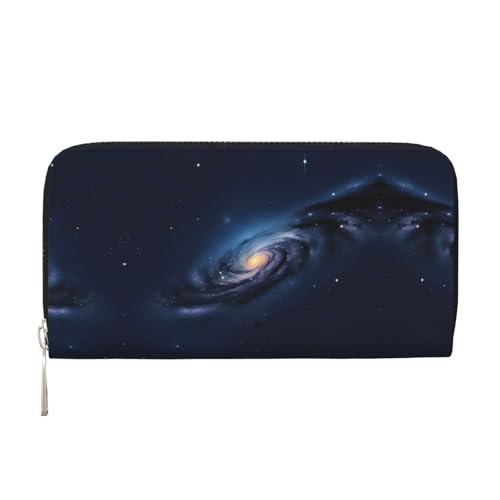 YANYU Universe Milky Way Galaxy Print Leder Hand Geldbörse Clutch für Frauen Casual und Reisen Gebrauch alle Gelegenheiten Geldbörse, Schwarz, Einheitsgröße, Kunst von YANYU