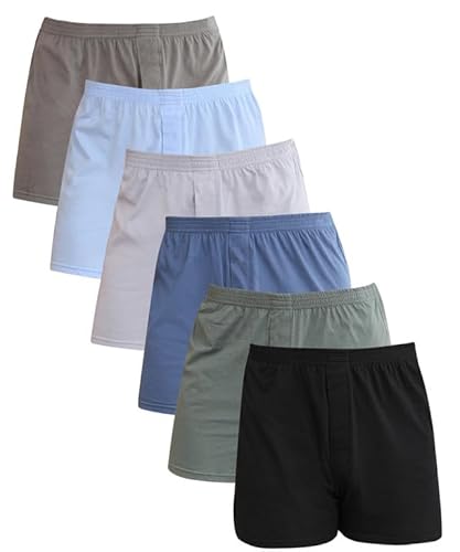 YANZHAO Boxershorts Herren 6 Pack aus 100% Baumwolle - Unterwäsche Herren Unterhosen für Männer, Männer Boxershorts（6P-1/XXL von YANZHAO