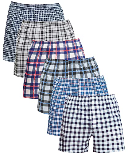 YANZHAO Boxershorts Herren 6er Pack Unterwäsche Unterhosen Männer Men Gewebte Boxershorts(6 Pack-2/M) von YANZHAO