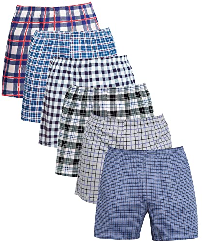 YANZHAO Boxershorts Herren 6er Pack Unterwäsche Unterhosen Männer Men Gewebte Boxershorts(6 Pack-3/XL) von YANZHAO