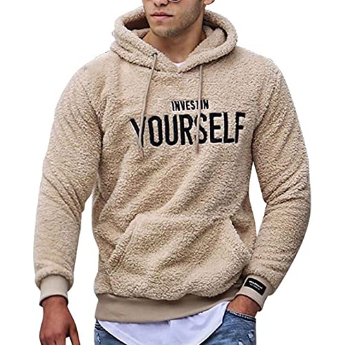 Herren Brief Print Hoodie Fashion Dicker Kapuzenloser Kapuzenpullover Herren von YAODAMAI