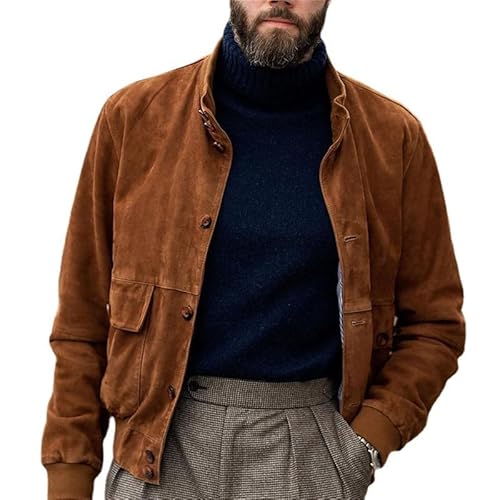 Herren Casual Jacke Jacke Herbst Vielseitig Solid Color Button Jacke Jacke von YAODAMAI