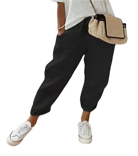 YAODAMAI Damen Baumwolle Leinen einfarbig Multi-Color Multi-Code lässige Hose von YAODAMAI