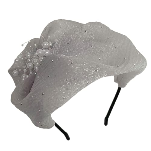 Atmungsaktives Musselin-Haarband mit Strasssteinen, modisch, vielseitig, für modische Abendkleidung von YAOGUI