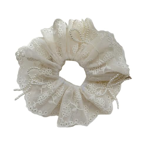Aufwändige Perlen Haargummi für Frauen Haarringe Scrunchies Mehrschichtiges Haarseil Haargummi Lacework Scrunchies Bulk von YAOGUI