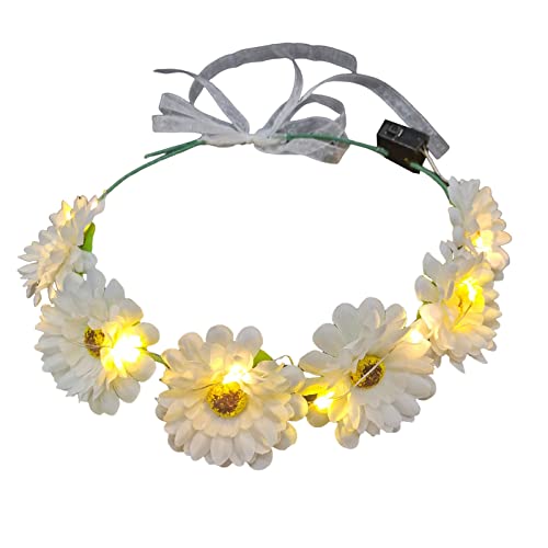 Blumen-Stirnband, LED-Kopfbedeckung, Sommer, leuchtendes Stirnband, Kranz für Nachtstand, für den Sommer, Blumen-Stirnband von YAOGUI