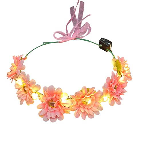 Blumen-Stirnband, LED-Kopfbedeckung, Sommer, leuchtendes Stirnband, Kranz für Nachtstand, für den Sommer, Blumen-Stirnband von YAOGUI