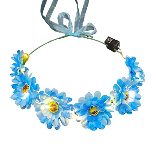 Blumen-Stirnband, LED-Kopfbedeckung, Sommer, leuchtendes Stirnband, Kranz für Nachtstand, für den Sommer, Blumen-Stirnband von YAOGUI