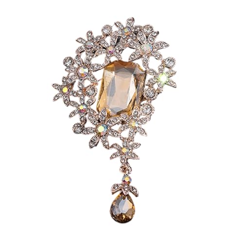 Elegante Kristalle Blumenbrosche Für Abend Kleidung Büro Kleidung Retro Mode Schmuck Robuste Leichtmetallgeschenke Box Bereit Elegante Strassbrosche Brosche von YAOGUI