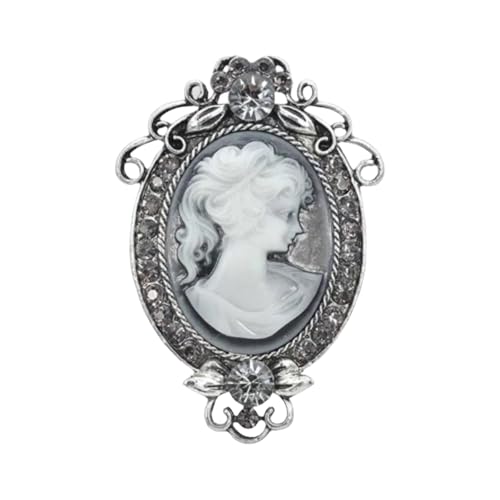 Elegante Vintage-Medaillon-Broschen mit antikem goldfarbenem Finish aus glänzender Legierung für Damen, Retro-Schmuckzubehör für Damen, Einheitsgröße, Wie beschrieben von YAOGUI