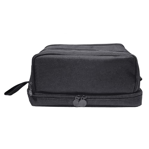 Federmäppchen mit hoher Kapazität, mehrschichtige Stiftebeutel, Marker-Organizer, Tasche, Reise-Make-up-Tasche für Schule, Büro, Reisen, ergonomischer Griff, Stift-Organizer, Schwarz , Mass Beauty von YAOGUI