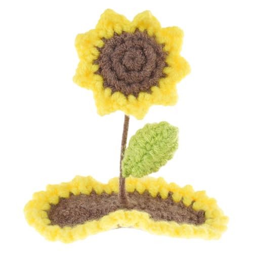 Kreative Blatt-Haarspange im 2000er-Jahre-Stil, Seitenklammer, gehäkelt, kleine gestrickte Blume, kleines Blatt, Foto-Requisiten, Haarspangen von YAOGUI