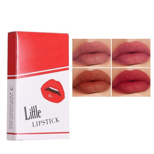 Mattes Lippenstift Set Für Frauen 4-teilig Langlebig Hochpigmentierte Lippenfarbe Mit Feuchtigkeitsspendender Wirkung Cremige Textur von YAOGUI