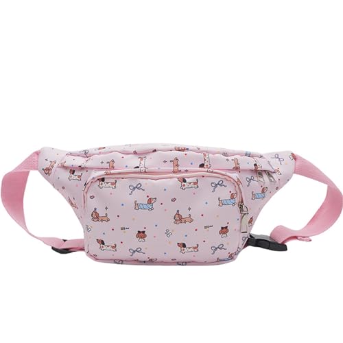 Mehrzweck-Hüfttasche für Damen, Dackel-Motiv, Hüftgürteltasche, Crossbody-Brusttasche mit mehreren Fächern, Cartoon-Muster von YAOGUI