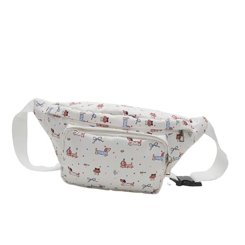 Mehrzweck-Hüfttasche für Damen, Dackel-Motiv, Hüftgürteltasche, Crossbody-Brusttasche mit mehreren Fächern, Cartoon-Muster von YAOGUI