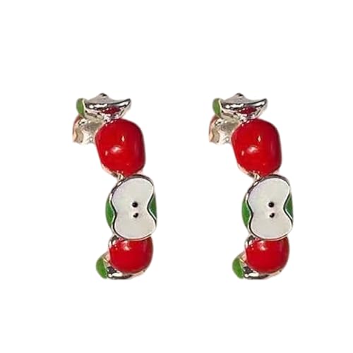 Mode Fruchtförmige Stollen Ohrringe Robustes Legierungsohr Verzierungen Mit Brillantem Zirkon Ideal Zur Verbesserung Ihres Looks Klassisches Äpfel Design von YAOGUI