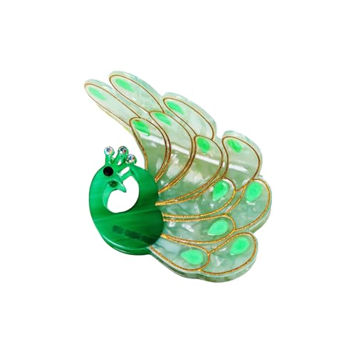 Modische Tierpfauen-Haarklammer für Damen und Mädchen, Acetat-Haarspange für Partys, den täglichen Gebrauch, Acetat-Haarschmuck für Frauen von YAOGUI