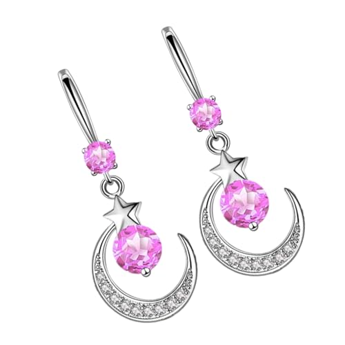 Mond Und Stern Dangle Ohrringe Fallen Ohrringe Stilvolle Anhänger Legierung Textur Ohrschmuck Für Mode Mädchen Jeden Tag von YAOGUI
