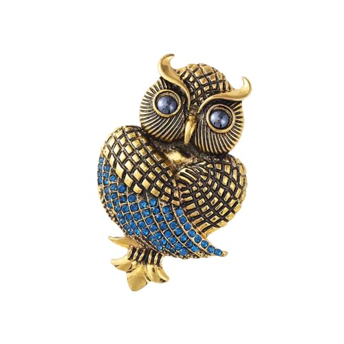Mystische Eule Strass Pin stabile Metallkonstruktion Vintage Charm ideal für Sie oder Ihn Eulenbrosche von YAOGUI