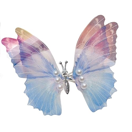 Nymphe Perlen Haarspange zitternder Schmetterling Haarspangen Zubehör Kopfschmuck Schmuck einfarbige Kopfbedeckung Perlen Kopfschmuck Vintage Kopfbedeckung Damen von YAOGUI