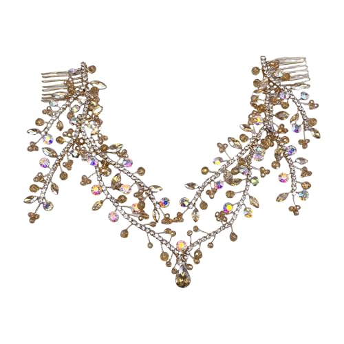 Strass Kristall Haarkamm Schmuck Braut Modern Kopfschmuck Blingbling Stirn Schmuck Braut Hochzeit Party von YAOGUI