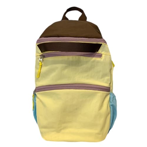 Trendy Color Contrasting Teen Girls Rucksack Mehrzweck Schulbeutel Mit Anhänger Mehrerer Taschenpacks Jugend Mode Rucksack Mit Anhänger von YAOGUI