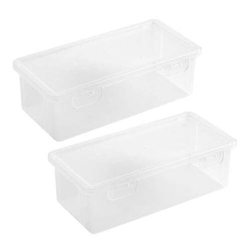 YAOGUI 2/3 Stück Bleistiftgehäuse mit harter Kapazität in klar stapelbarer Künstler-Stift-Organizer Bleistiftbox Gehäuse aus von YAOGUI