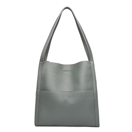 YAOGUI 2023 Vielseitige Schultertasche für Mädchen und Frauen, große Kapazität, Einkaufstasche, einfarbig, modisch, lässig, elegante Schultertasche für Damen, grün, One Size von YAOGUI