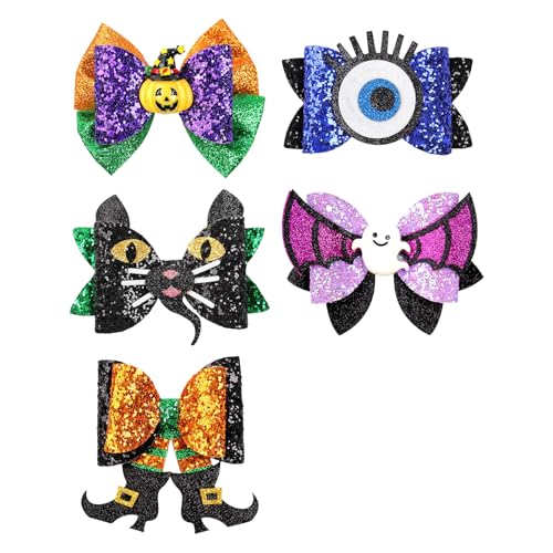 YAOGUI 5pcs Schöne Halloween Themen Haarclip Set Halloween Party Haarclipsammlung Kürbisspinnen Pin Für Kinder Süß Für Mädchen von YAOGUI