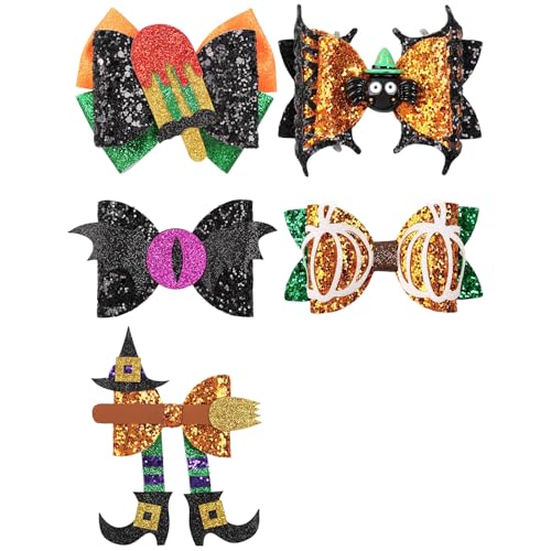 YAOGUI 5pcs Schöne Halloween Themen Haarclip Set Halloween Party Haarclipsammlung Kürbisspinnen Pin Für Kinder Süß Für Mädchen von YAOGUI