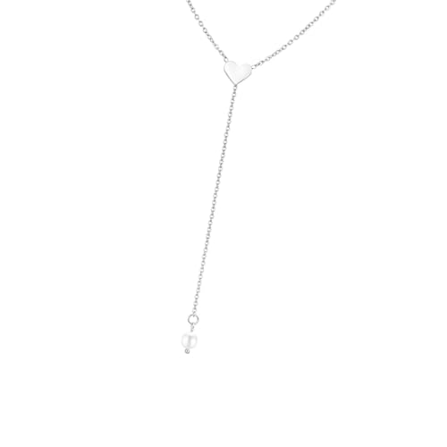 YAOGUI Damen Herz Schmetterling Kette Halskette Zeitgenössische Legierung Halskette Hervorhebt Herz Schmetterling Und Perlen Langlebig von YAOGUI