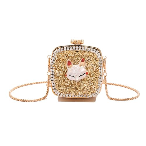 YAOGUI Damen Kette Tasche Glitzernde quadratische Tasche Strass Schulter Stilvolle Crossbody Acryl Dating für Party Frauen Abend Strass Crossbody Stilvolle Dating Schulter von YAOGUI