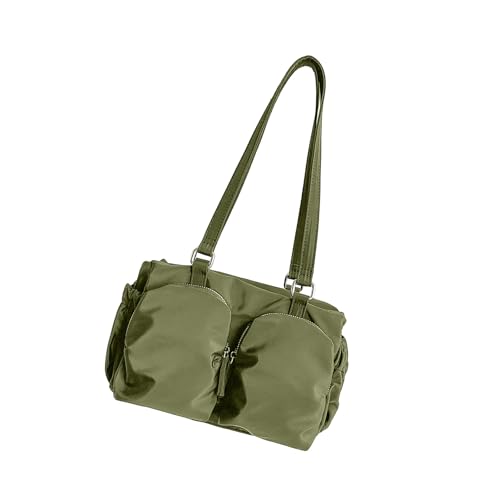 YAOGUI Damen Trendy Umhängetasche Pendlertasche Nylon Unterarm Stylische Achselhöhlen Mehrfach Pockets Handtaschen Frauen Achselhöhle Stilvolle Handtasche All Matching Schulter Nylon Unterarm von YAOGUI