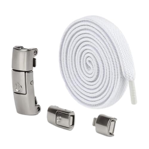 YAOGUI Elastische Schnürsenkel, Ersatz für Kinder und Erwachsene, Sneaker, kein Binden, elastische Schnürsenkel, flache Stretch-Schnürsenkel mit Metallschnalle, weiß, Einheitsgröße YAOGUI Elastische Schnürsenkel, Ersatz für Kinder und Erwachsene, Sneaker, kein Binden, elastische Schnürsenkel, flache Stretch-Schnürsenkel mit Metallschnalle, weiß, Einheitsgröße von YAOGUI
