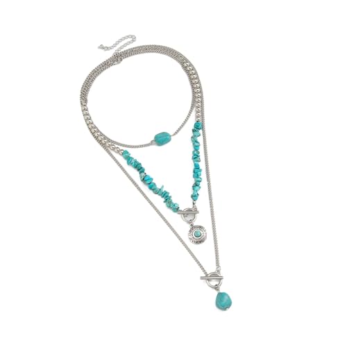 YAOGUI Elegante Türkisarme Perlenkette Mit Verstellbarer Kette Multi Layered Schlangeketten Kette Stilvoller Neckketten Für Partys Frauen Modezubehör YAOGUI Elegante Türkisarme Perlenkette Mit Verstellbarer Kette Multi Layered Schlangeketten Kette Stilvoller Neckketten Für Partys Frauen Modezubehör von YAOGUI