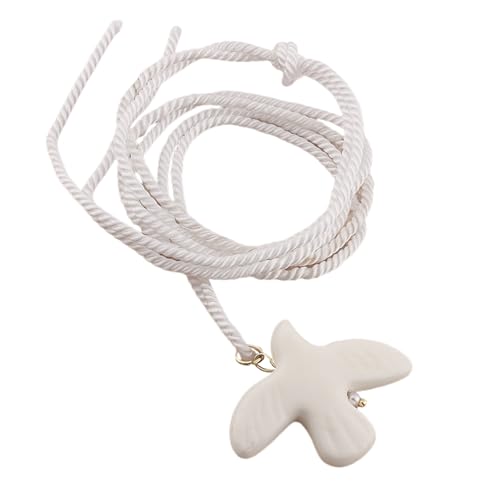 YAOGUI Halskette mit weißen Friedenstauben, einzigartiger Studentenschmuck, lange Pulloverkette für Frauen, die einzigartigen und bedeutungsvollen Schmuck suchen von YAOGUI