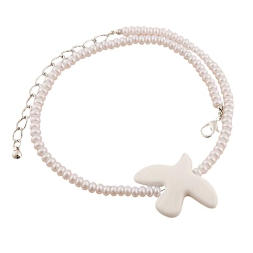 YAOGUI Halskette mit weißen Friedenstauben, einzigartiger Studentenschmuck, lange Pulloverkette für Frauen, die einzigartigen und bedeutungsvollen Schmuck suchen von YAOGUI