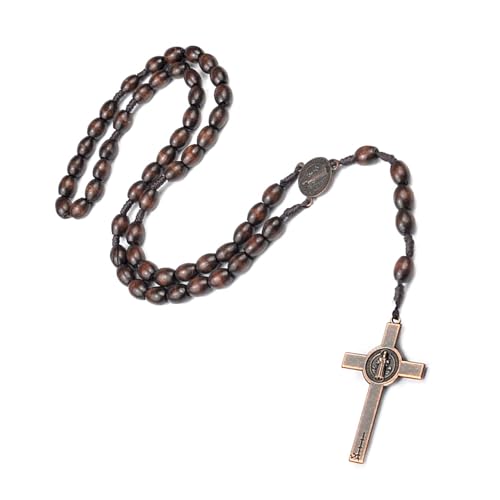 YAOGUI Katholische Hölzerne Rosenkränze Halskette Mit Perlen Casual Wear Accessoire Für Modische Und Religiöse Anlässe Europäisches Design von YAOGUI